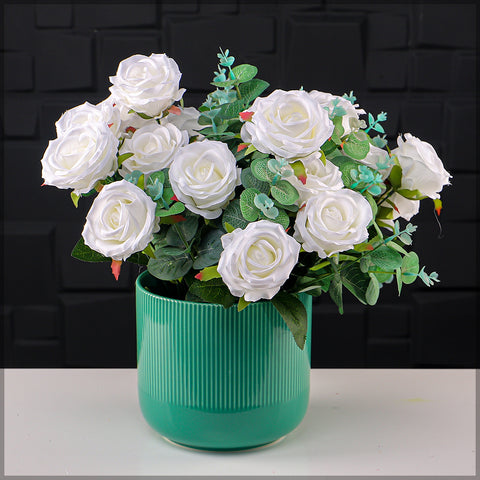 silk white rose flower