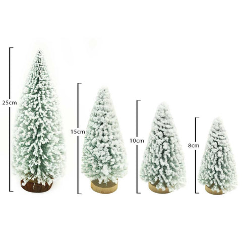 1Pack/ Piece Miniature Frosted Fake Christmas Tree  (Other Decoration Items not Included)